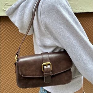 Dark Brown Shoulder Bag from Brandy Melville